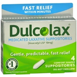 Dulcolax Medicated Laxative 4 Comfort Shaped Suppositories