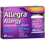 Allegra 24 Hr Allergy 30 Tablets