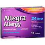 Allegra 24 Hr Allergy 15 Tablets