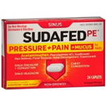 Sudafed PE Pressure and Pain and Mucus 24 Caplets