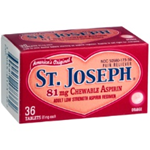 St. Joseph Low Dose Aspirin (81 mg) Chewable 36 tablets