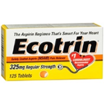 Ecotrin 325mg Pain Reliever 125 Tablets