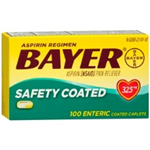 Bayer Aspirin 325mg Safety Coated 100 Tablets