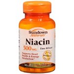 Sundown Naturals Niacin 500 mg 200 Caplets