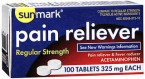 Sunmark 325mg Pain Reliever 100 Tablets