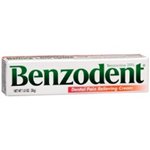 Benzodent 20% Benzocaine Dnetal Pain Relieving Cream 1.0 oz