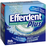 EFFERDENT PLUS Anti-Bacterial Denture Cleanser 36 mint fresh