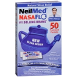 NeilMed NasaFlo Neti Pot with 50 Premixed Packets 240 ml