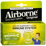Airborne Immune Support Supplement Lemon-Lime Effervescent Tablets 10 count