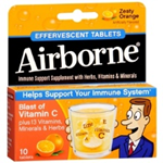 Airborne Immune Support Supplement Orange Effervescent Tablets 10 count