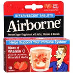 Airborne Immune Support Supplement Very Berry Effervescent Tablets 10 count