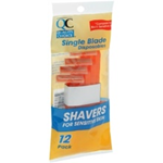 QC Single Blade Disposable Shavers (12 Pk.)