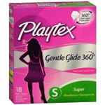 Playtex Gentle Glide 360 Super Plastic Tampons (18 Ct.)