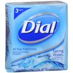 Dial Spring Water Antibacterial Deodorant Soap 3-4 oz bars