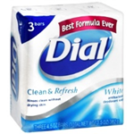 Dial White Antibacterial Deodorant Soap 3- 4 oz bars