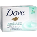 Dove Sensitive Skin Unscented Soap 2- 4 oz bars