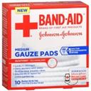 BAND-AID MEDIUM GAUZE PADS 10