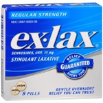 Ex-Lax Stimulant Laxative Regular Strength 8 Pills