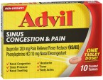Advil Sinus Congestion and Pain 10 Coated Tablets