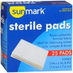 SUNMARK 3X3 STERILE PADS 25 EA