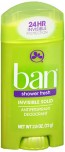 Ban Antiperspirant Deodorant Invisible Solid Shower Fresh 2.6 oz