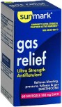 Sunmark Ultra Strength Gas Relief 180 mg 60 soft gels