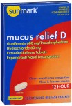 SUNMARK MUCUS RELIEF D 18 TABLETS